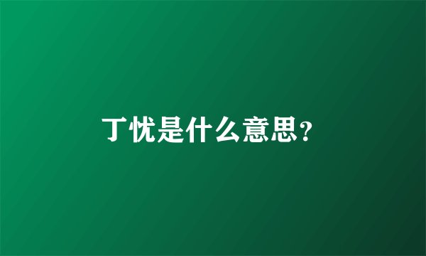 丁忧是什么意思?