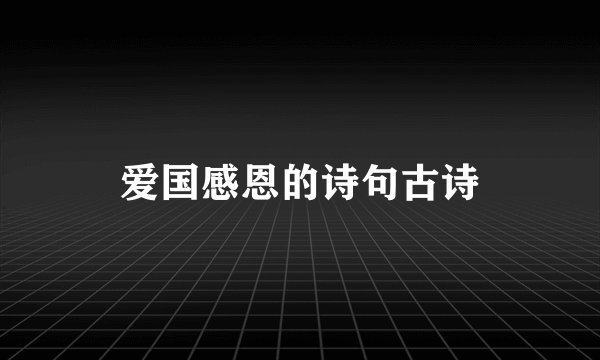 爱国感恩的诗句古诗