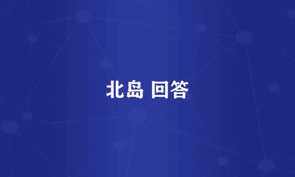 北岛 回答