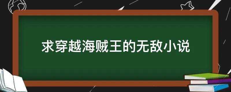 求穿越海贼王的无敌小说