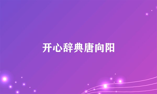 开心辞典唐向阳