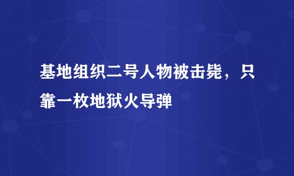 基地组织二号人物被击毙，只靠一枚地狱火导弹