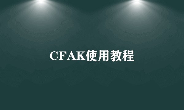CFAK使用教程
