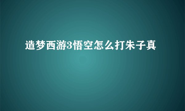 造梦西游3悟空怎么打朱子真