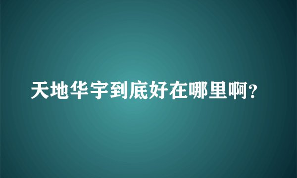 天地华宇到底好在哪里啊？