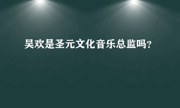吴欢是圣元文化音乐总监吗？