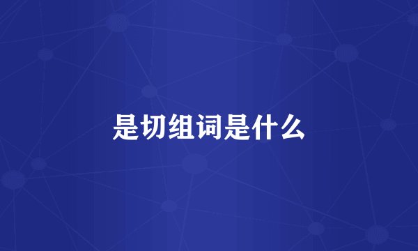 是切组词是什么