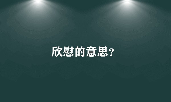 欣慰的意思？