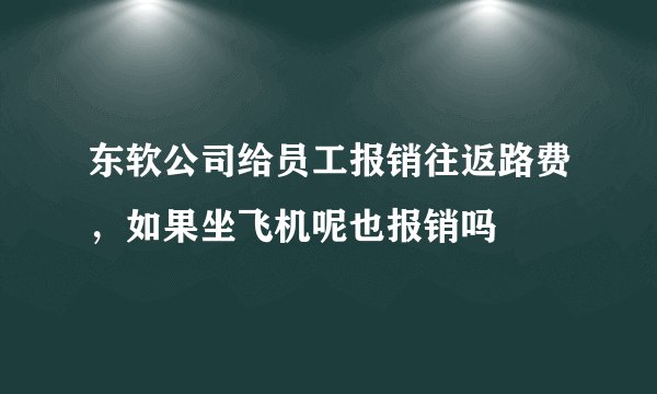 东软公司给员工报销往返路费,如果坐飞机呢也报销吗