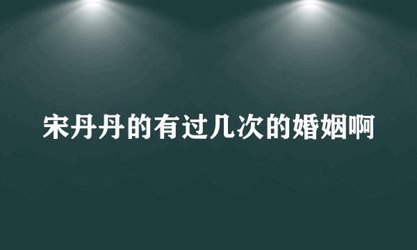 宋丹丹的有过几次的婚姻啊