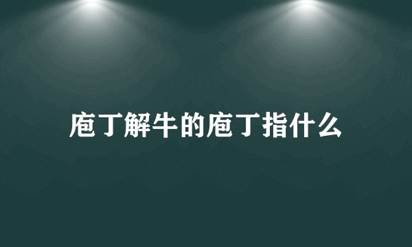 庖丁解牛的庖丁指什么
