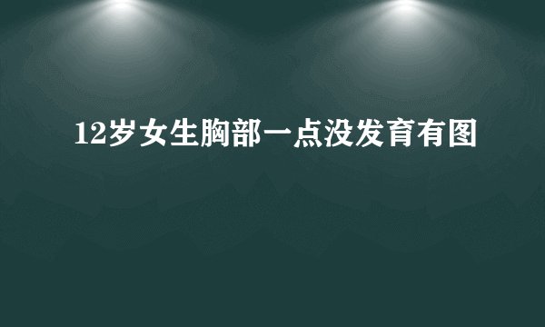 12岁女生胸部一点没发育有图