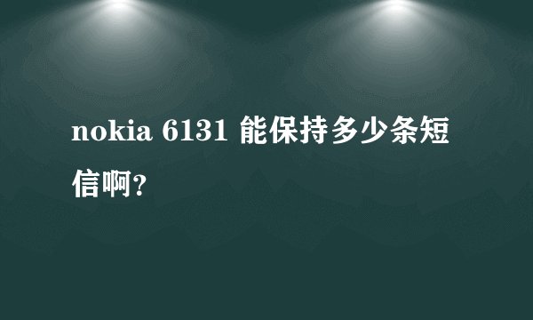 nokia 6131 能保持多少条短信啊？