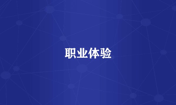 职业体验