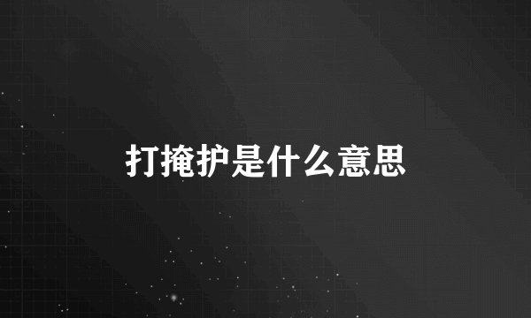 打掩护是什么意思