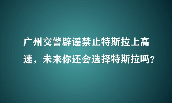 广州交警辟谣禁止特斯拉上高速，未来你还会选择特斯拉吗？