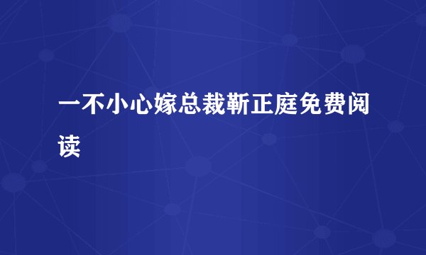 一不小心嫁总裁靳正庭免费阅读