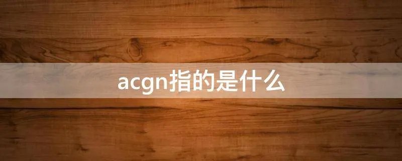 acgn指的是什么