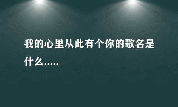 我的心里从此有个你的歌名是什么.....