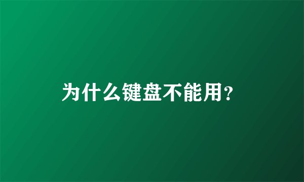 为什么键盘不能用？