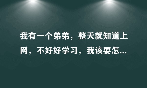 我有一个弟弟，整天就知道上网，不好好学习，我该要怎么劝他啊？？