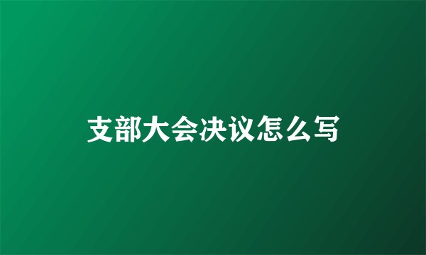 支部大会决议怎么写