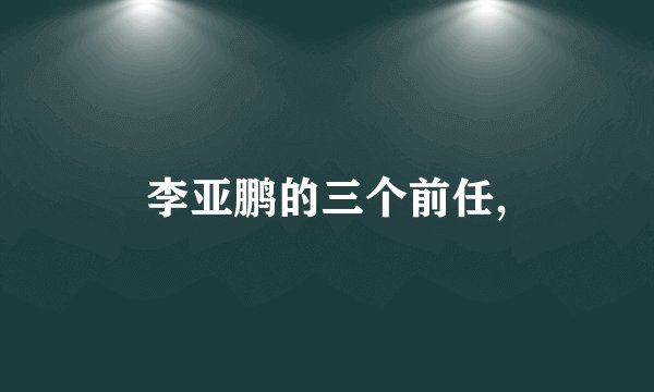 李亚鹏的三个前任,