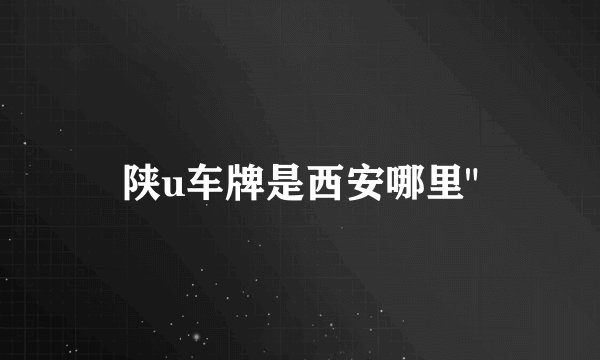 陕u车牌是西安哪里