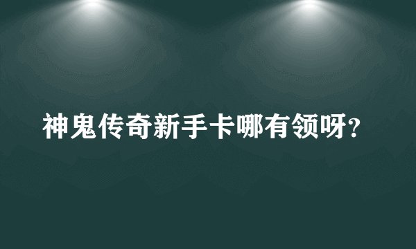 神鬼传奇新手卡哪有领呀?
