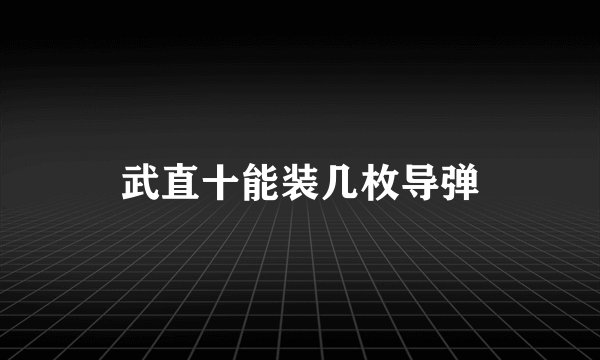 武直十能装几枚导弹