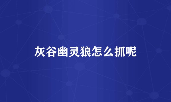 灰谷幽灵狼怎么抓呢