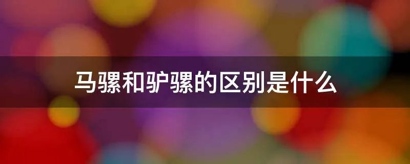 马骡和驴骡的区别是什么