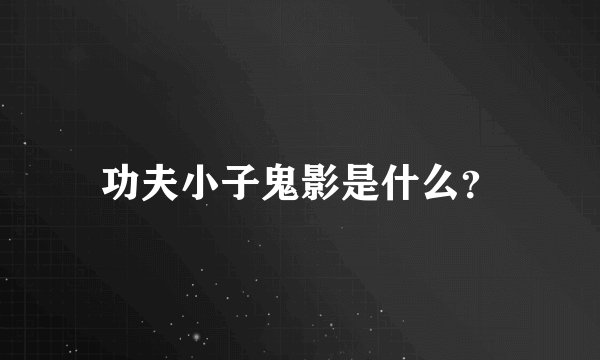 功夫小子鬼影是什么？
