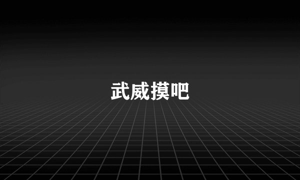 武威摸吧
