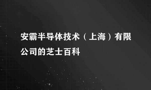 安霸半导体技术（上海）有限公司的芝士百科