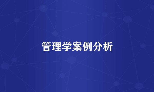 管理学案例分析