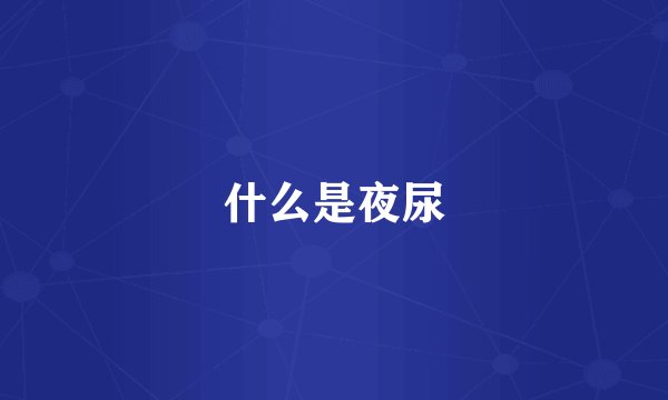 什么是夜尿
