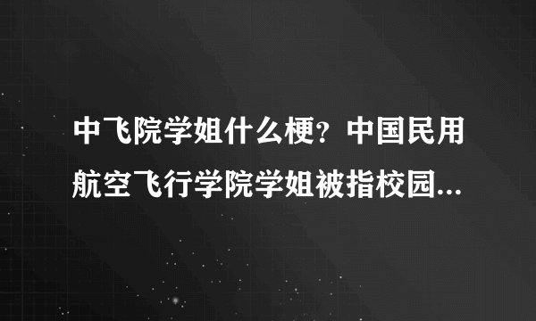 中飞院学姐什么梗?中国民用航空飞行学院学姐被指校园霸凌事件始末