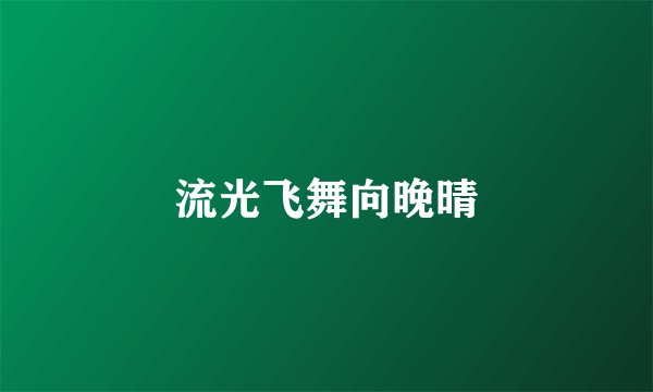 流光飞舞向晚晴