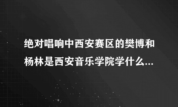 绝对唱响中西安赛区的樊博和杨林是西安音乐学院学什么专业的?