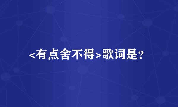 <有点舍不得>歌词是？