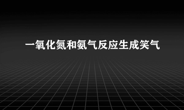 一氧化氮和氨气反应生成笑气