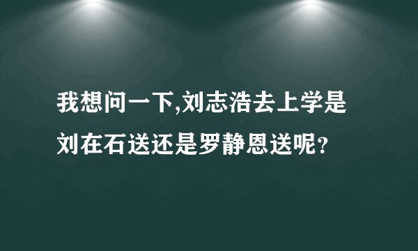 我想问一下,刘志浩去上学是刘在石送还是罗静恩送呢?