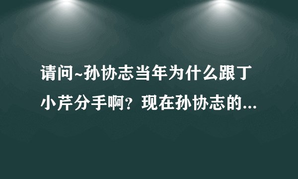 请问~孙协志当年为什么跟丁小芹分手啊?现在孙协志的老婆是谁?什么时候在一起的?还有5566的最新消息~