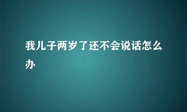我儿子两岁了还不会说话怎么办