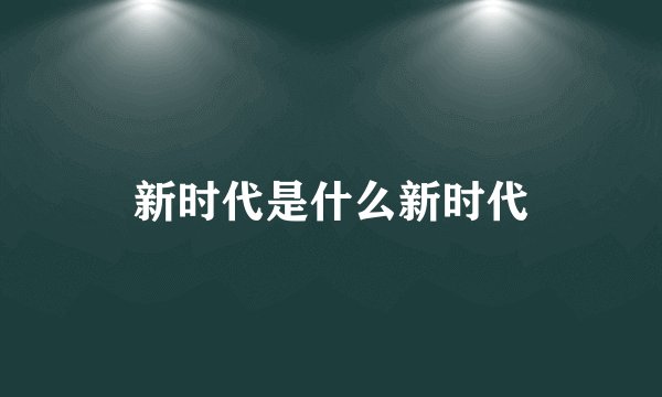 新时代是什么新时代