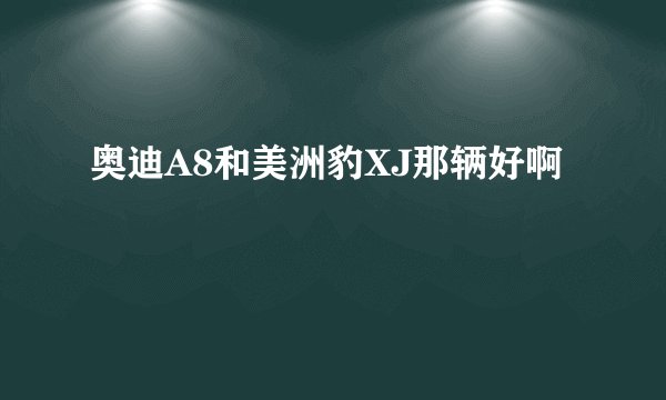奥迪A8和美洲豹XJ那辆好啊