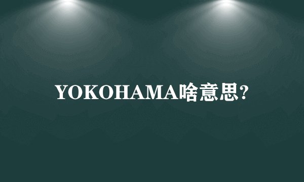 YOKOHAMA啥意思?