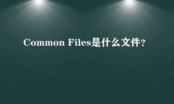 Common Files是什么文件？