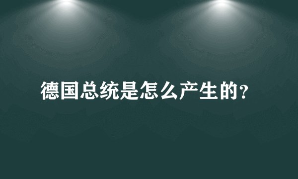 德国总统是怎么产生的？